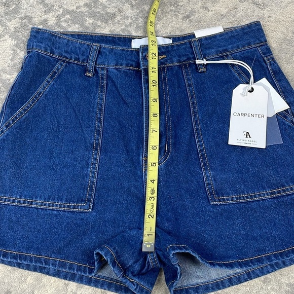 NWT Flying Angel Carpenter Denim Jean Shorts High Rise Sz 11 30 - Picture 8 of 12